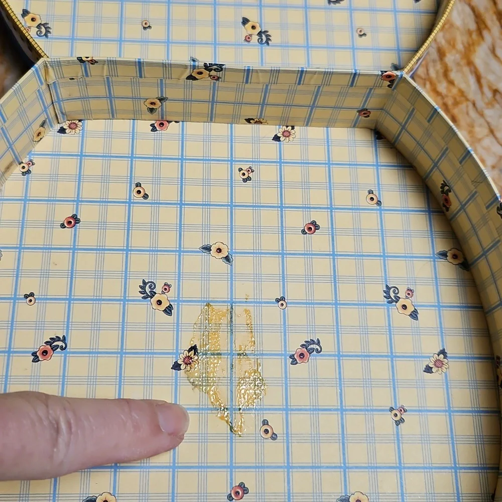 Floral Blue Box In Shape of  Handbag